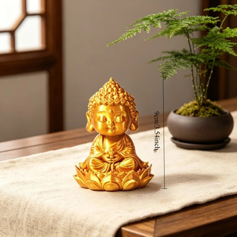Retro Miniature Meditation Buddha Figurines Zen Style Statues Meditating Buddha Ornaments for Home Tea Room and Meditation Decor Oasis Select