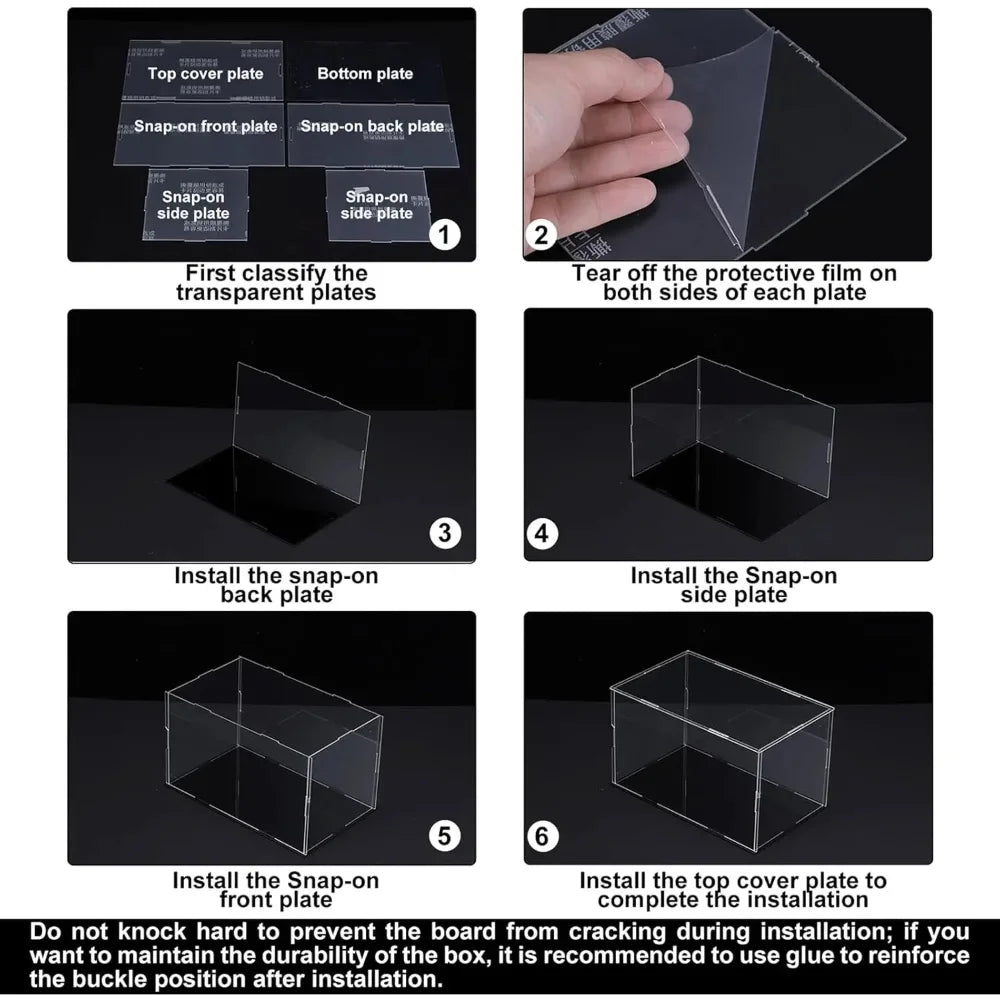 Clear Acrylic Cube Display Case Black Base Dustproof Showcase Box Collectibles Figurines Model Toy Storage Holder Home New 2026 Oasis Select