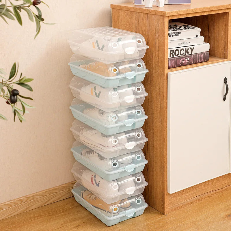 Storage Box Shoebox Transparent Household Storage Box Drawer Type Shoebox Thickened Plastic Shoebox Stackable Shoebox Dustproof Oasis Select