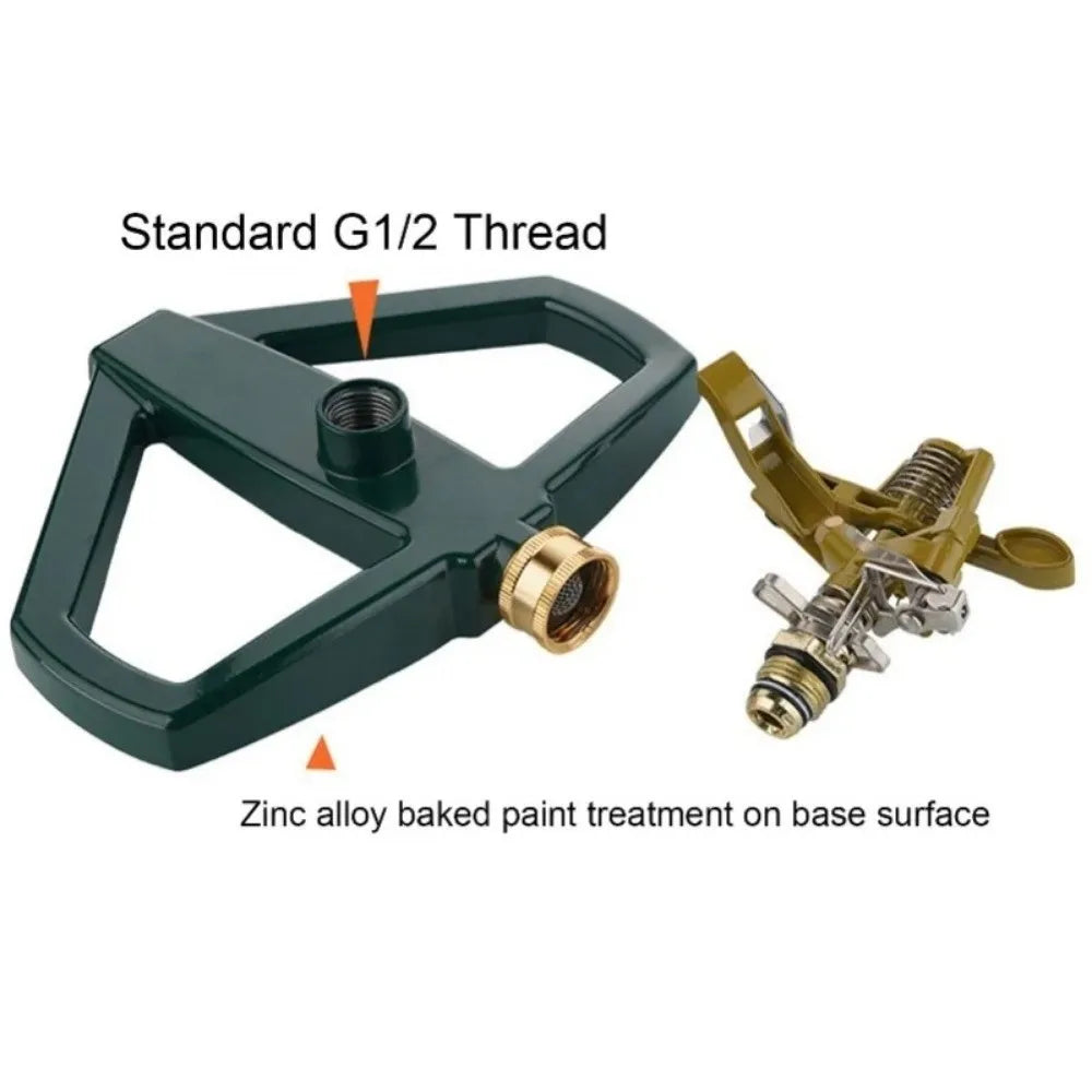 360° Rotation Garden Hose Sprinkler Zinc Alloy Construction Automatic Rotation Irrigation System Sprinkler Oasis Select