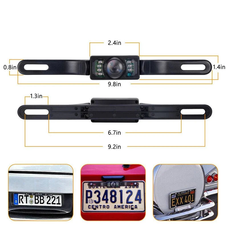 License Plate Camera Universal CCD High-definition Night Vision Colorful 170 Degrees Waterproof Backup Camera For GPS Monitor Oasis Select