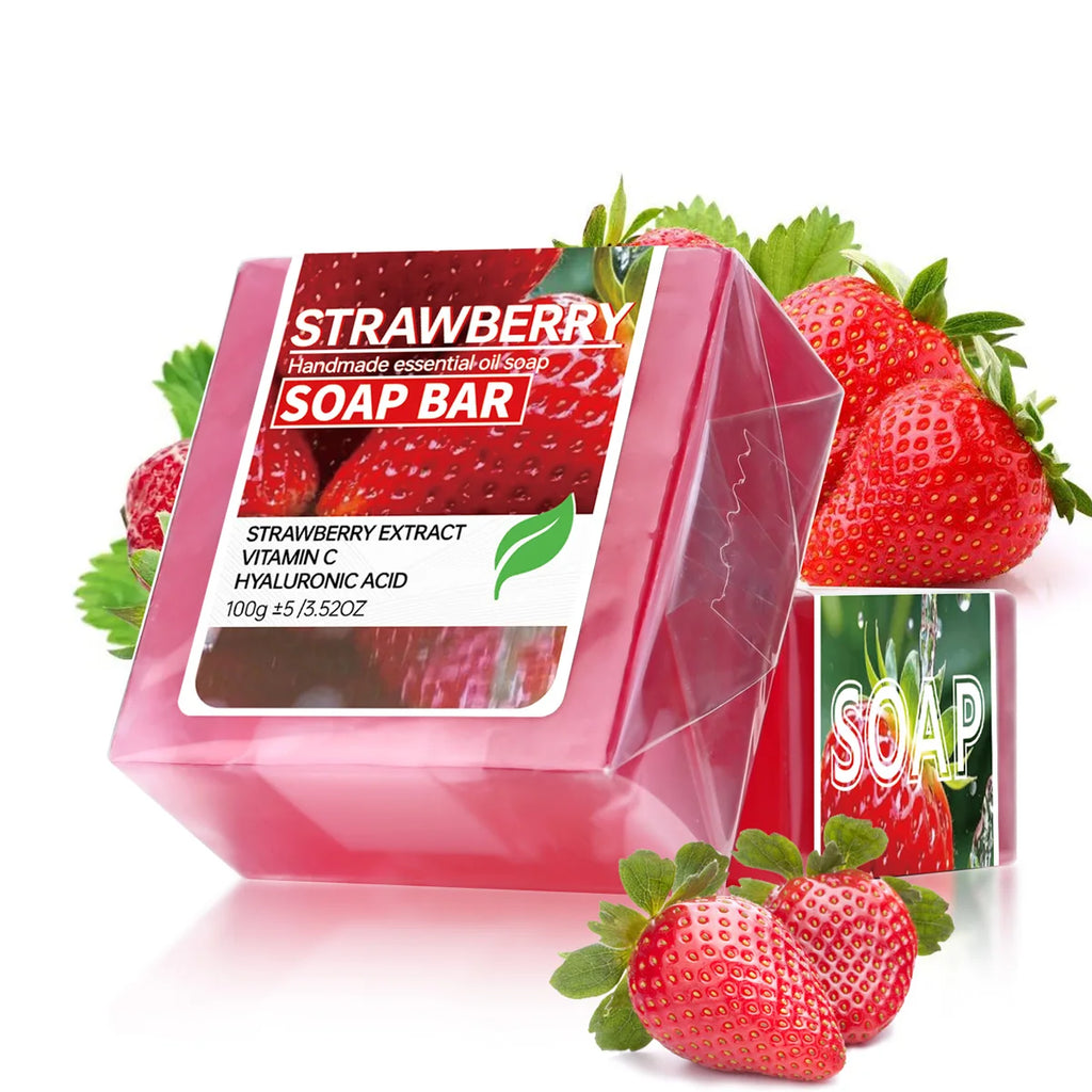 Ginger soap facial cleansing handmade soap, ginger lemon essential oil soap, balanced oil to brighten skin tone, portable travel Oasis Select strawberry