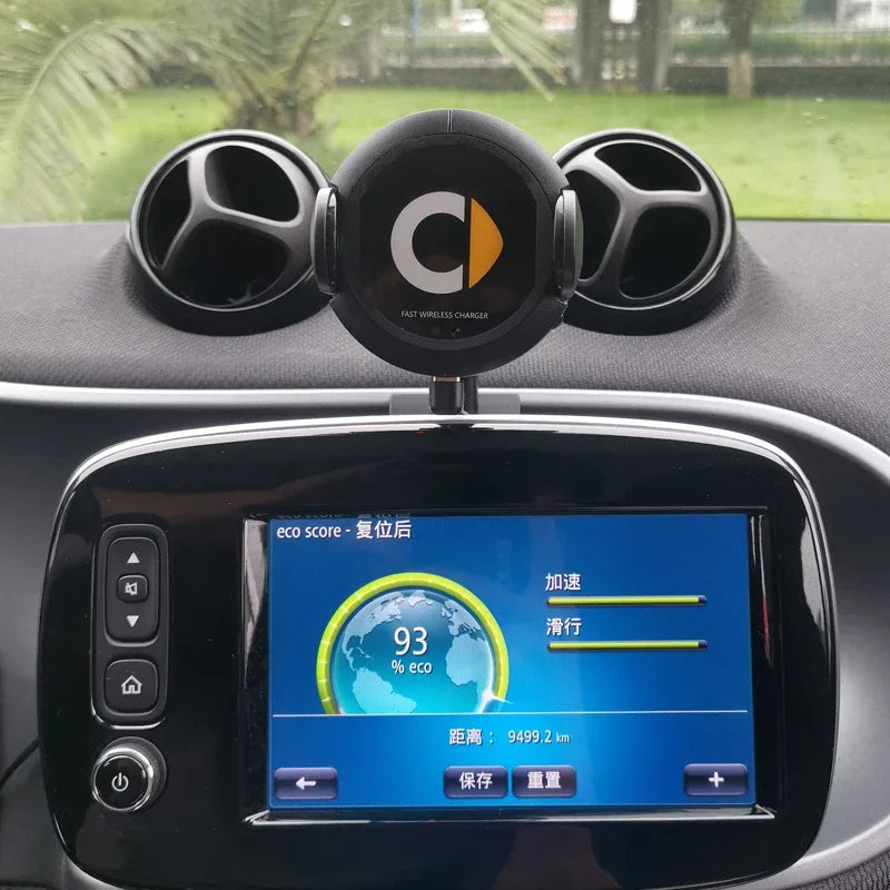 Auto Clamping Car Mount for Mercedes Smart 453 451 Wireless Charging Phone Holder Qi Enabled Charger Car Accessories Oasis Select