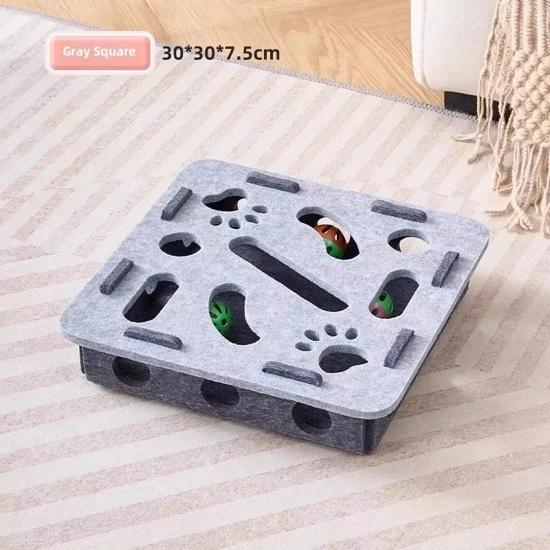 Little Cat Toy A Fun and Soothing Tool Puzzle Maze Hole Digging Felt Box Cat Teasing Bell Ball Oasis Select