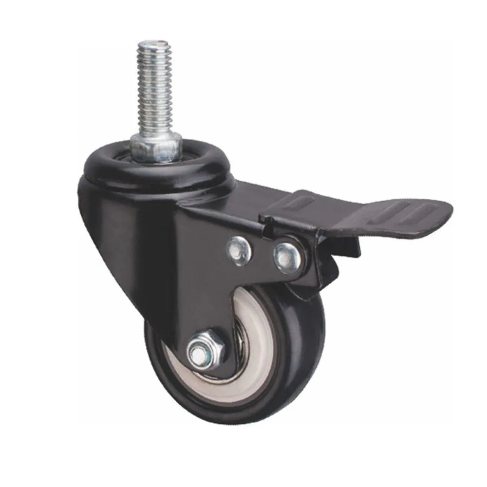 Heavy Duty 1.5"/2" Swivel Caster Wheels Threaded Stem with Brake Trolley Furniture Caster M8/M10 Threaded Stem Oasis Select