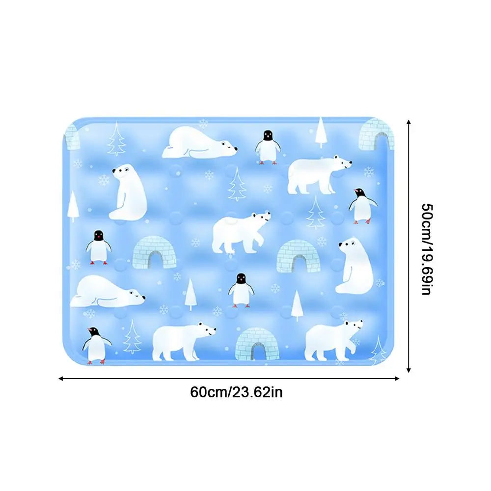 Summer Mat Pet Cooling Ice Blanket Mat Moisture Proof Dog Floor Sofa Cushion Skin Friendly Cat Sleep Breathable Pet Bed Covers Oasis Select Light blue