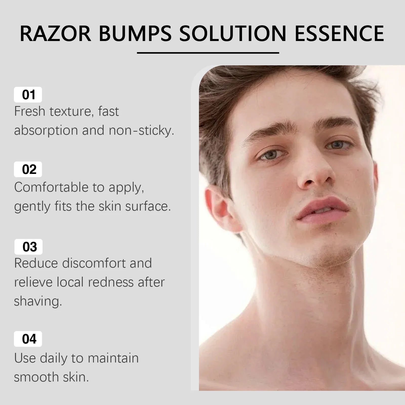 East Moon Men Aftershave Care Essence Reduce Damaged Moisturize Dry Soothing Pain Growth Inhibition Beard Remove Nourish Serums Oasis Select
