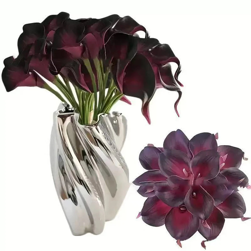 Calla Lily Artificial Bouquet – Wedding & Home Decor Flowers Artificial Flower Bouquet Oasis Select purple