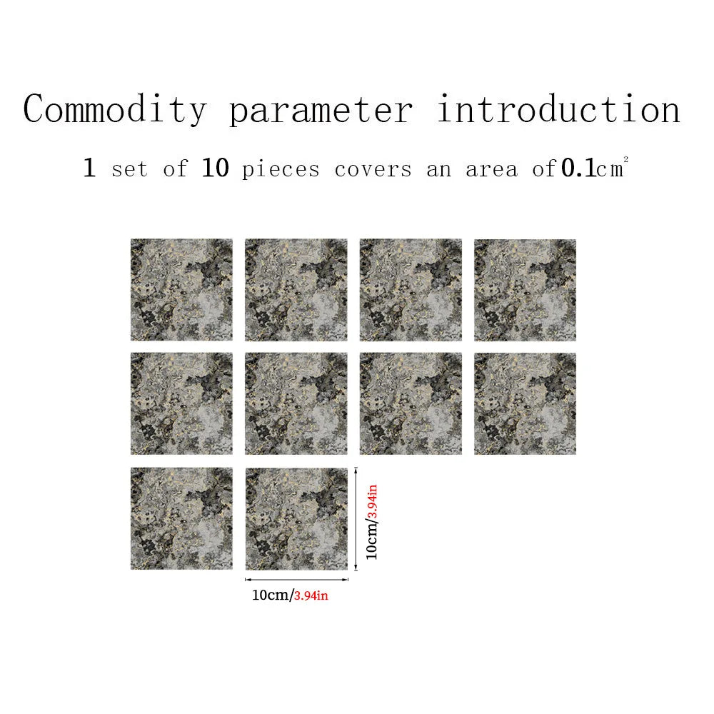 The Thickened Film-coated Crystal Texture Decorative Self-adhesive Paper Wallpaper with Marble-patterned Tiles Wall Stickers Oasis Select