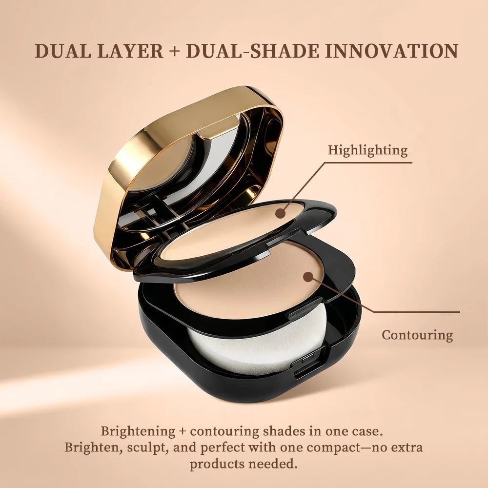 Collagen Pressed Powder Brightening & Contour 2 IN 1 Strong Oil Control Fine Silky Blendable Texture Nourishing Collagen Powder Oasis Select