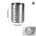 Stainless Steel Cutlery Holder Kitchen Storage Basket - Spoon Fork Chopsticks Organizer Container Drainer for Home Organization Oasis Select A