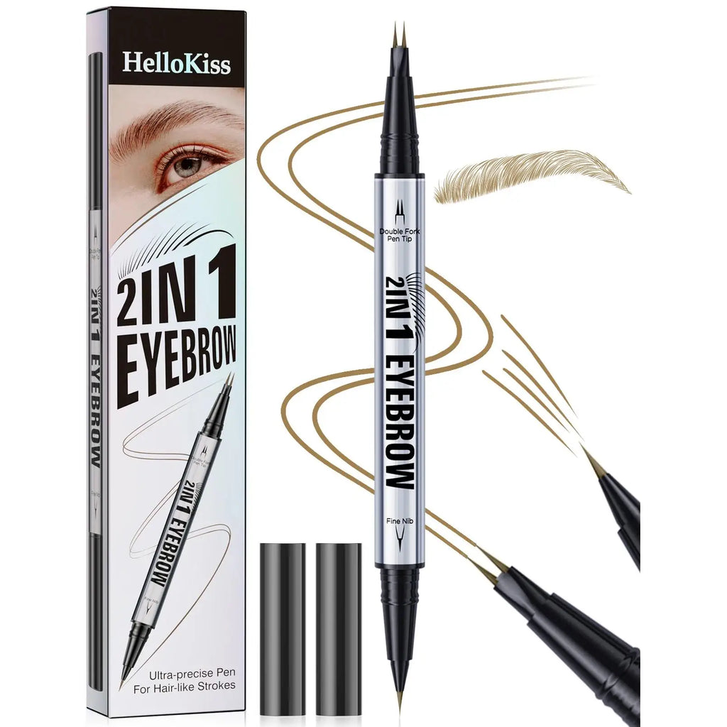 Hello Kiss 2-in-1 Waterproof Eyebrow Pencil – Double-Ended Brow