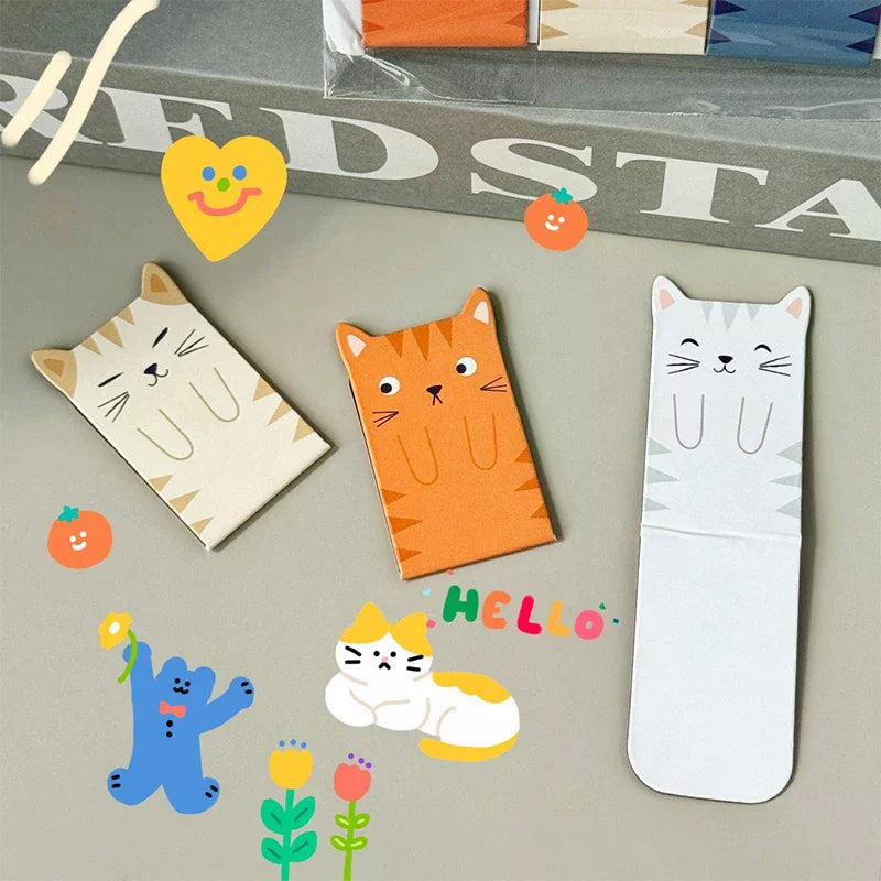 4pcs/set Cute Animal Magnetic Bookmarks - Cartoon Dog Cat Creative Stationery Gift Student Reward Back To School Present Oasis Select