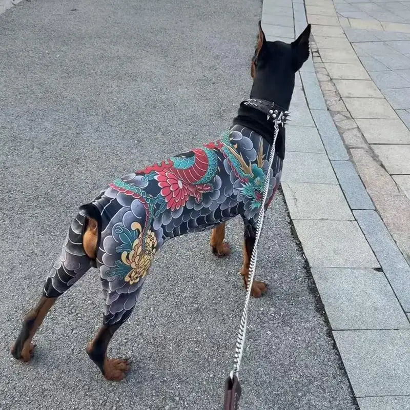 Four Seasons Universal Dog Pet Tattoo Vest Thin Light Breathable Pet Clothes Funny Cool Close-fitting Dog Cat Tattoo T-shirt Oasis Select