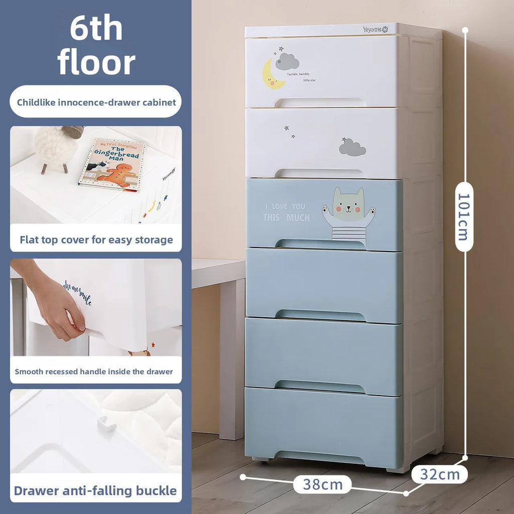 Baby clothes storage cabinet Household double door children's wardrobe Plastic baby toys clothing drawer storage cabinet Oasis Select 6th floor A