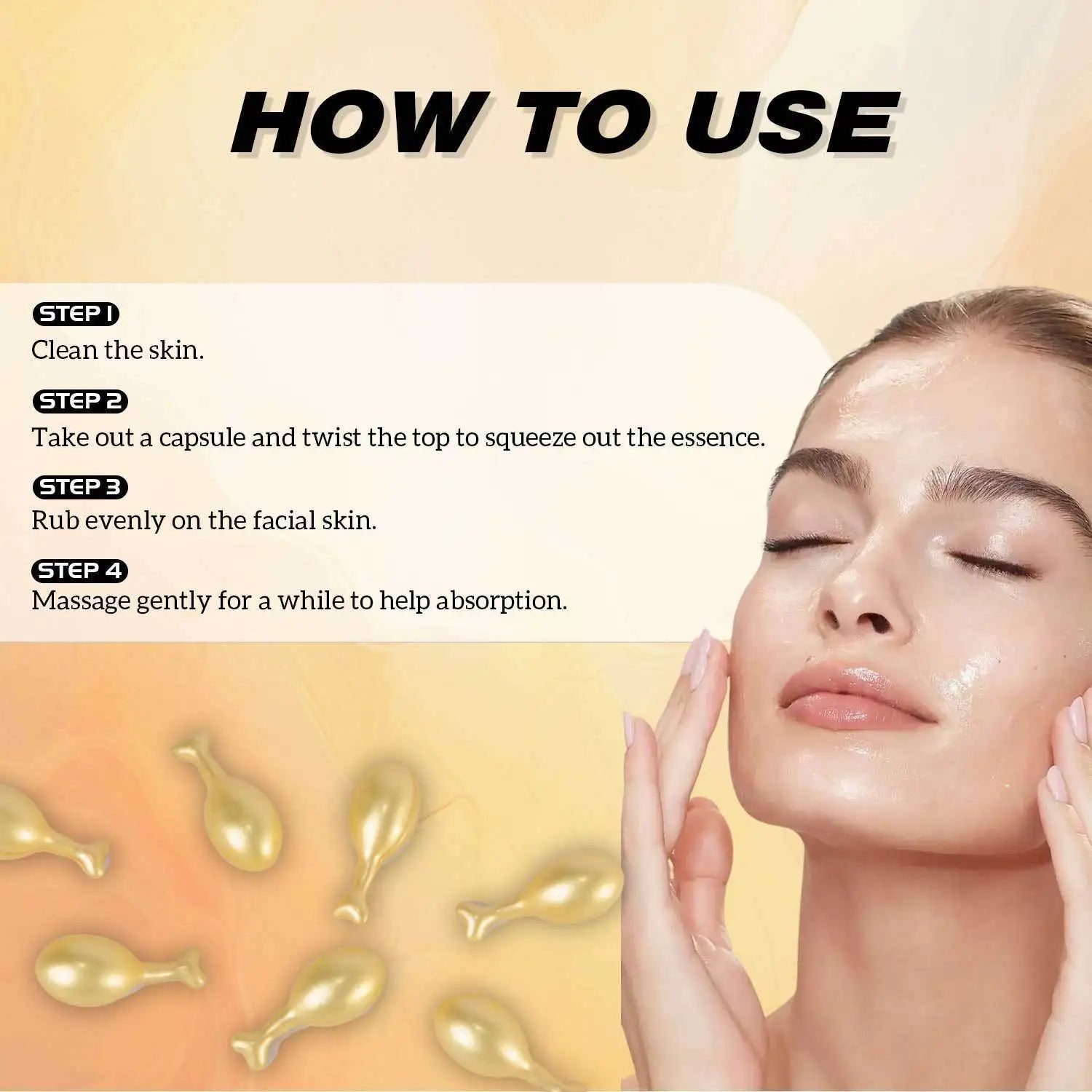 Firming Facial Essence Capsules – 90ct Moisturizing Serum Oil