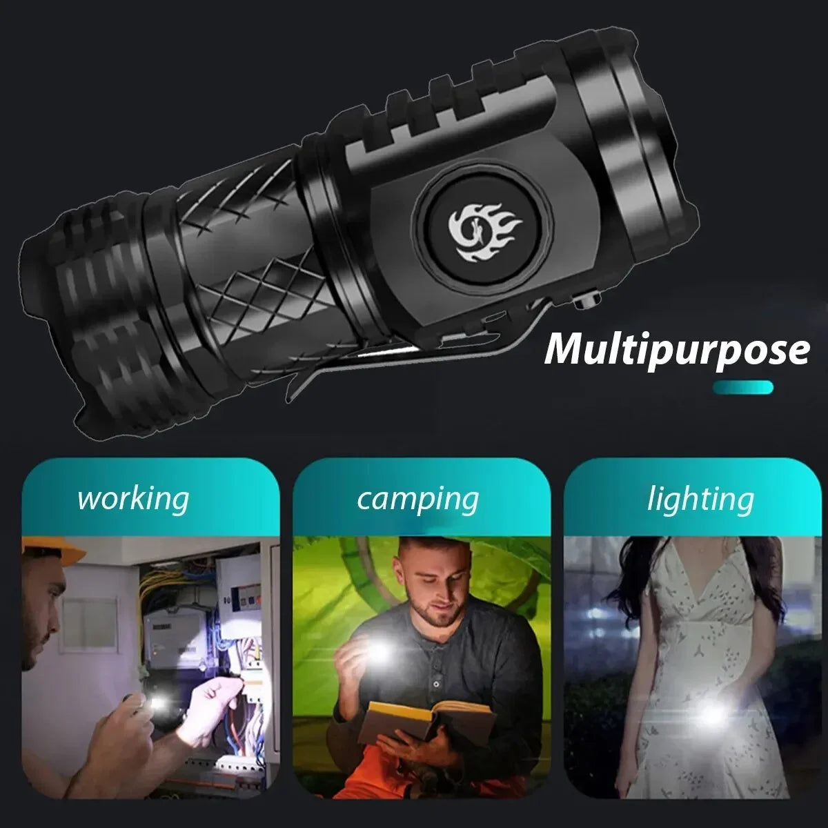 ESMARTER Mini 3-LED Flashlight | Type-C, 800 Lumen, 5 Modes