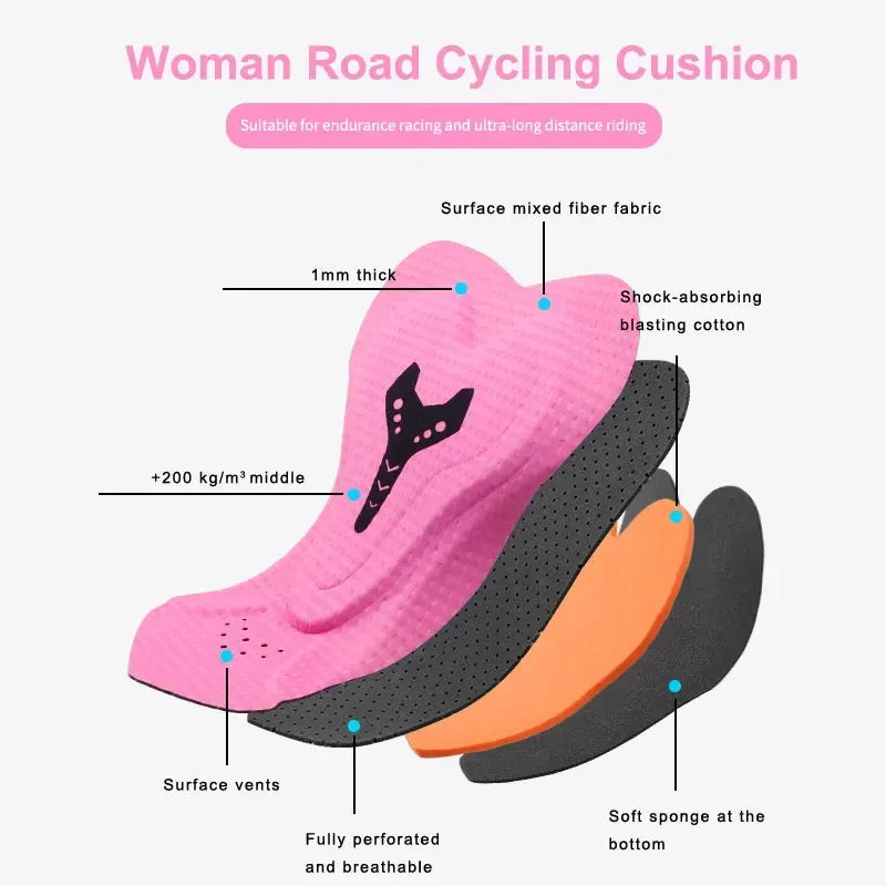 X-TIGER Cycling Bib Shorts Women Padded MTB Shorts Ride 6 Hours Biking Tights Slim Fit UPF 50+ Sports Shorts Hidden Back Pocket Oasis Select