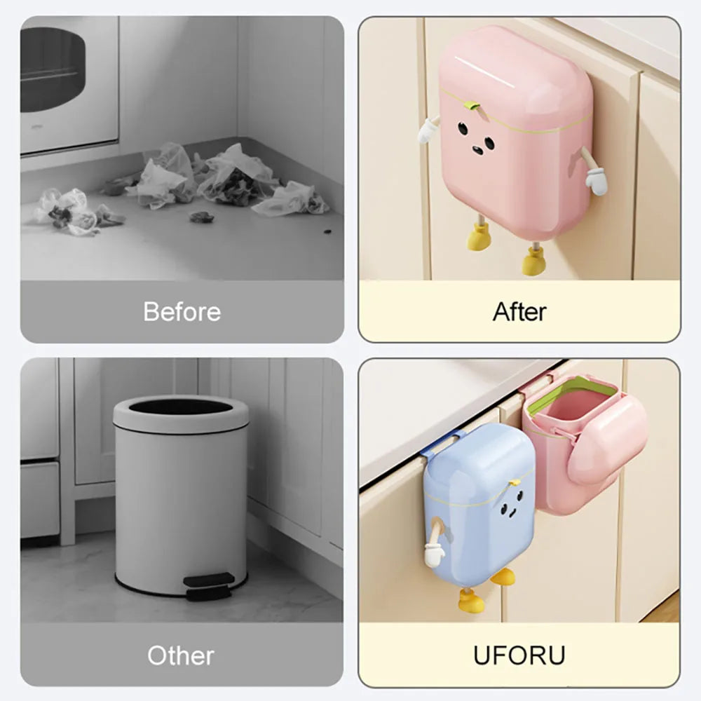 Compost Bin Kitchen for Counter Top or Under Sink, Plastic Hanging Trash Can with Lid, Wall Mounted Garbage Can for Bathroom, Oasis Select