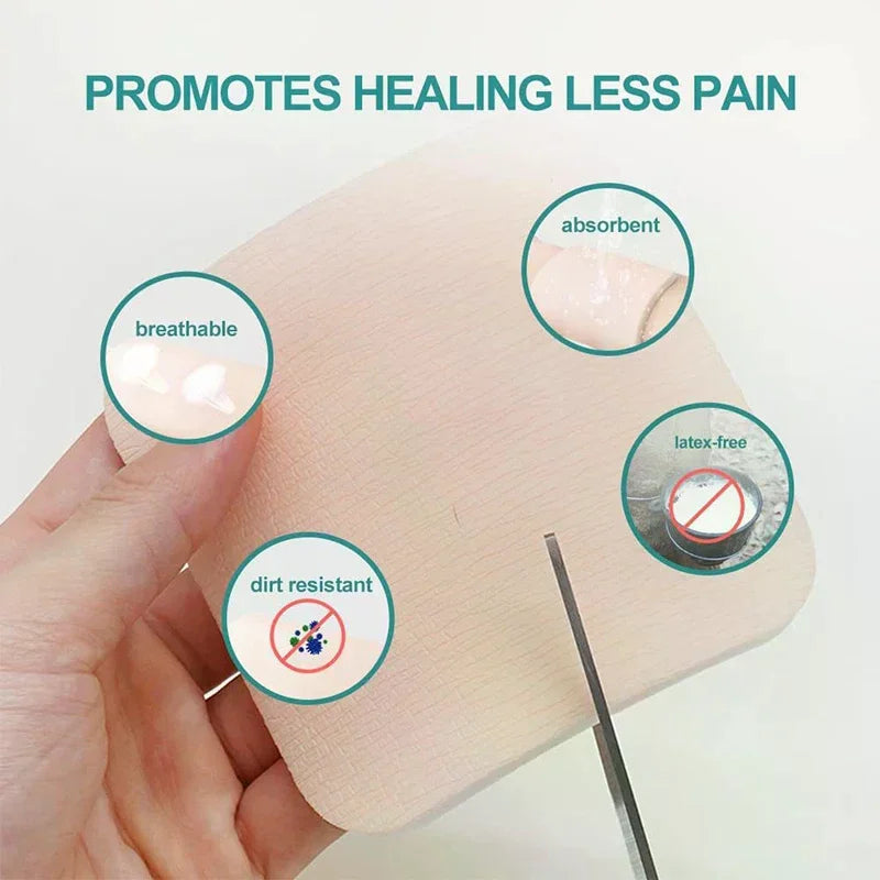 Borderless Foam Dressing Waterproof And High Absorbency Square Shaped Wound Care Bandage Silicone Foam Pad For First Aid Oasis Select