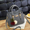 Women's PU Leather Tote Bag | Pom-Pom Crossbody Shoulder Handbag