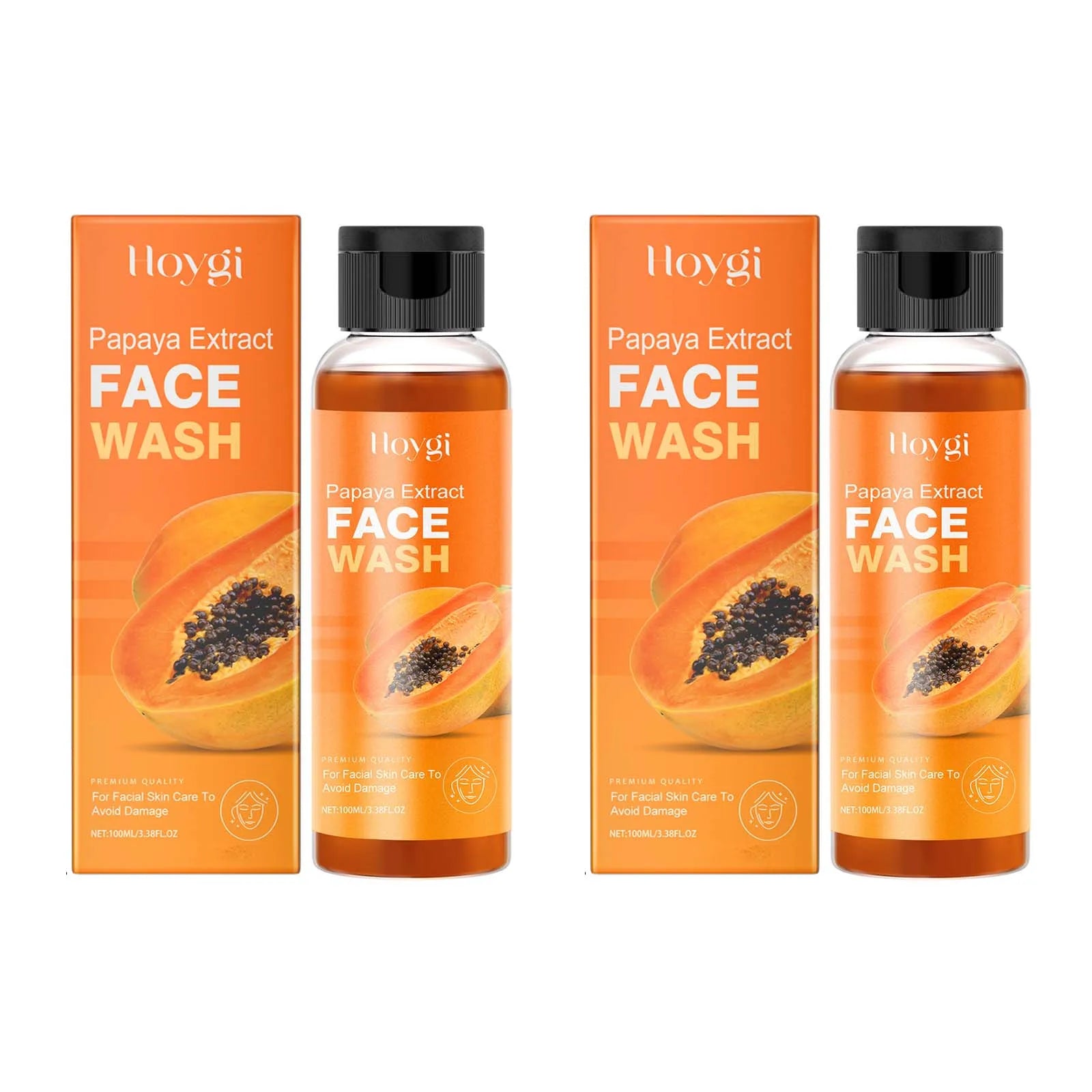 Hoygi Papaya Face Wash – Oil Control & Brightening Cleanser Facial Cleanser Oasis Select 2Pcs