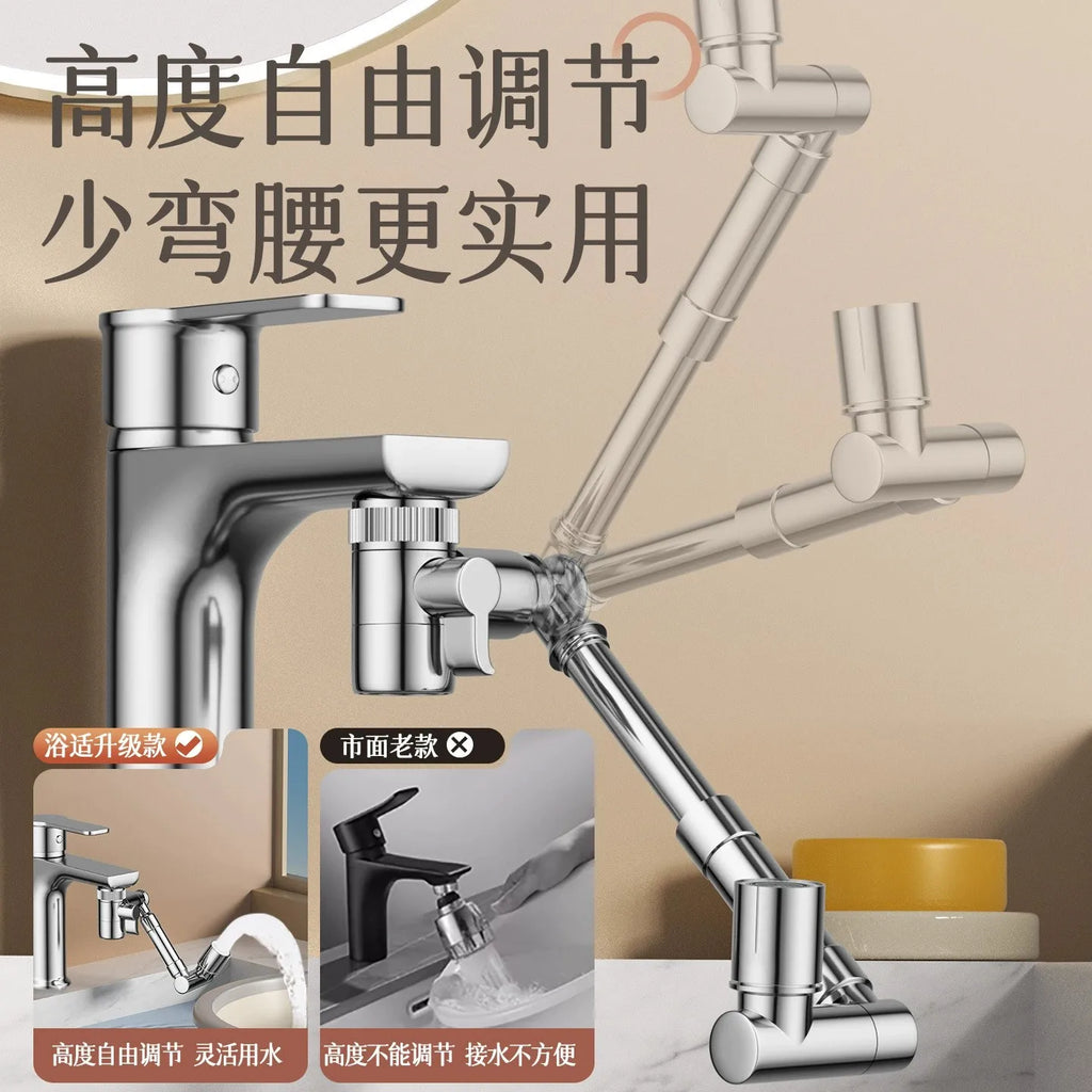 New Retractable Universal 1440°Swivel Robotic Arm Swivel Extension Faucet Aerator Kitchen Sink Faucet Extender 2 Water Flow Mode Oasis Select