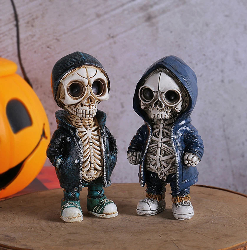Halloween Skeleton Doll Resin Ornament Alien Hoodie Ghost Festival Party Desktop Courtyard Decorationv Oasis Select