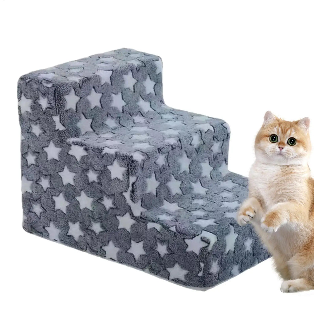 Dog Steps 3 Steps Dog Stairs for Small Cats Climbing Removable Non-Slip Climbing Pet Ramp Washable Cat Ladder for Chair Sofa Oasis Select