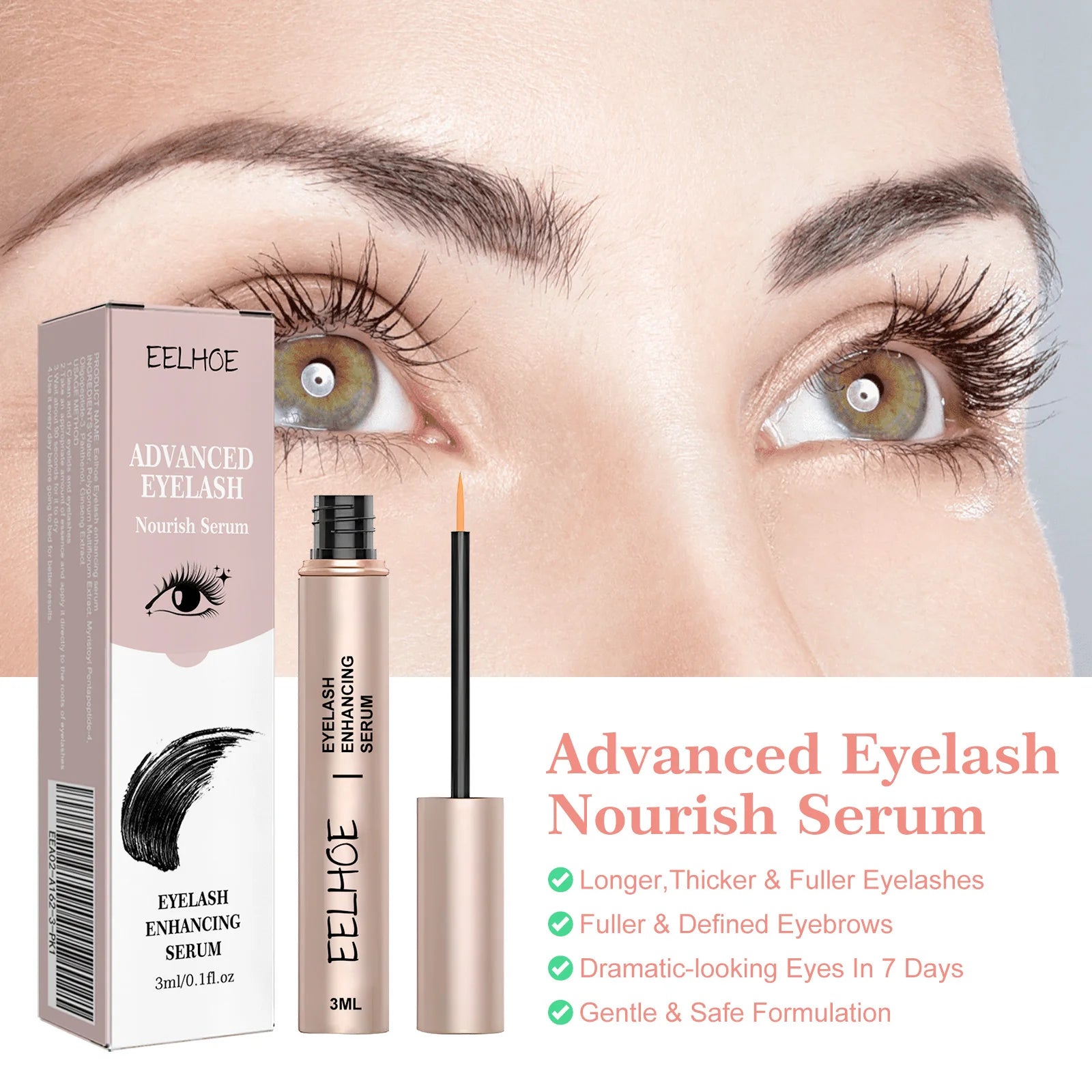 Eyelash Enhancer Serum Lifting Eyelashes Mascara Fuller Thicker Natural Lashes Longer Lengthening Nourishing Eyebrow Essence Oasis Select