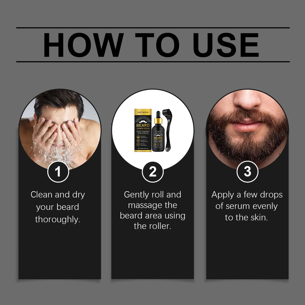 Beard Growth Oil Thickening Serum Promotes Whisker Growth Strengthen Roots Softens Beard Moisturizing Hydrating Men Grooming Oasis Select