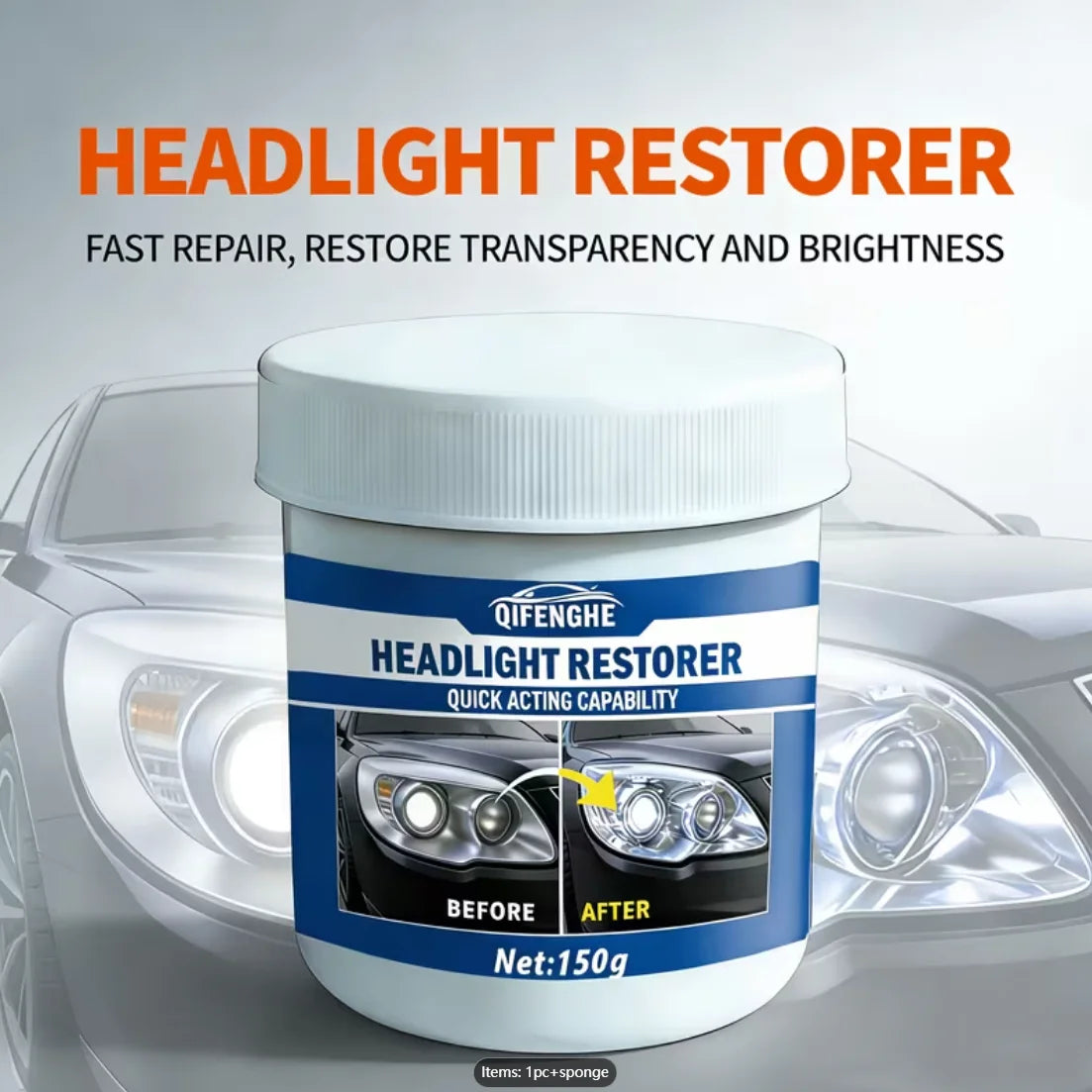 Headlight Restoration Paste – Removes Oxidation, Haze & Yellowing Headlight Restoration Paste Oasis Select