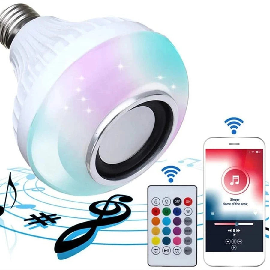 E27 Bluetooth Speaker Bulb RGBW LED Disco Light + Remote Bluetooth Speaker Bulb Oasis Select E27 Remote and BT