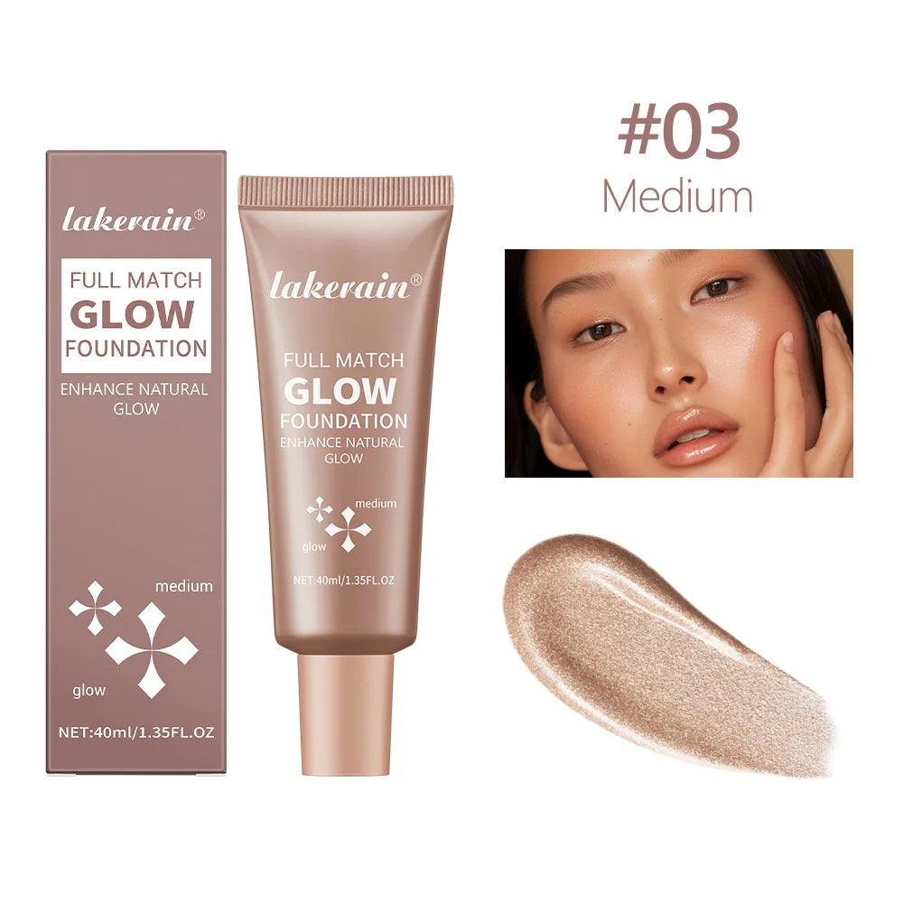 Natural Glow Enhancer Foundation Glowing Moisturizing Lightweight base Multi-purpose Face Body Glitter Cream Bronzer For Paris Oasis Select 3Medium