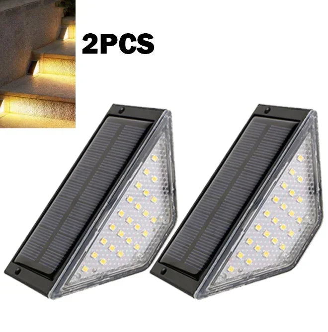 Solar LED Outdoor Step Lights IP65 Waterproof 2-Pack