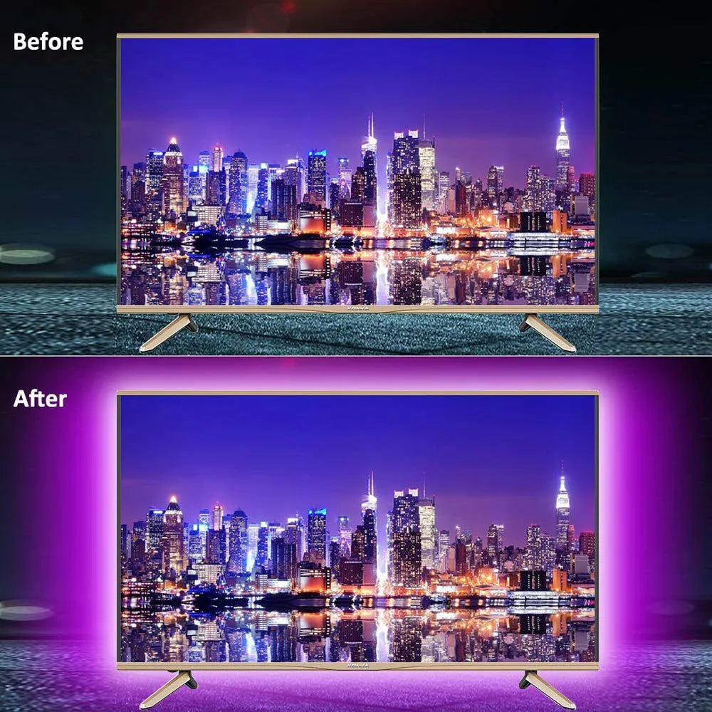 DC5V USB LED Strip Light RGB 2835 Flexible Lamp USB Cable 3 Key Control 5V 0.5M 1M 2M 3M 4M 5M Desk Screen TVBackground Lighting Oasis Select