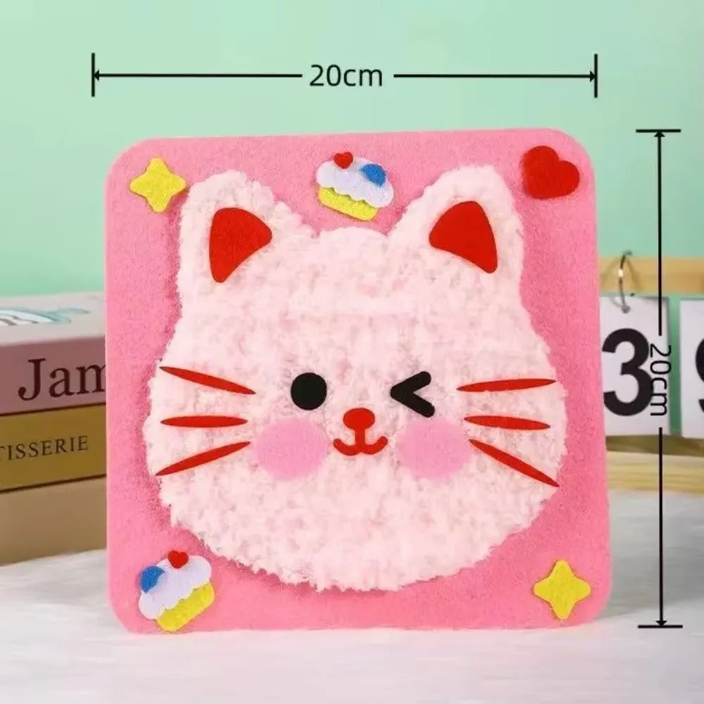Sewing Needle and Thread Painting DIY Embroidery Set with Sticker DIY Handcraft Kit Educational Children's Hand Puppet Making Oasis Select