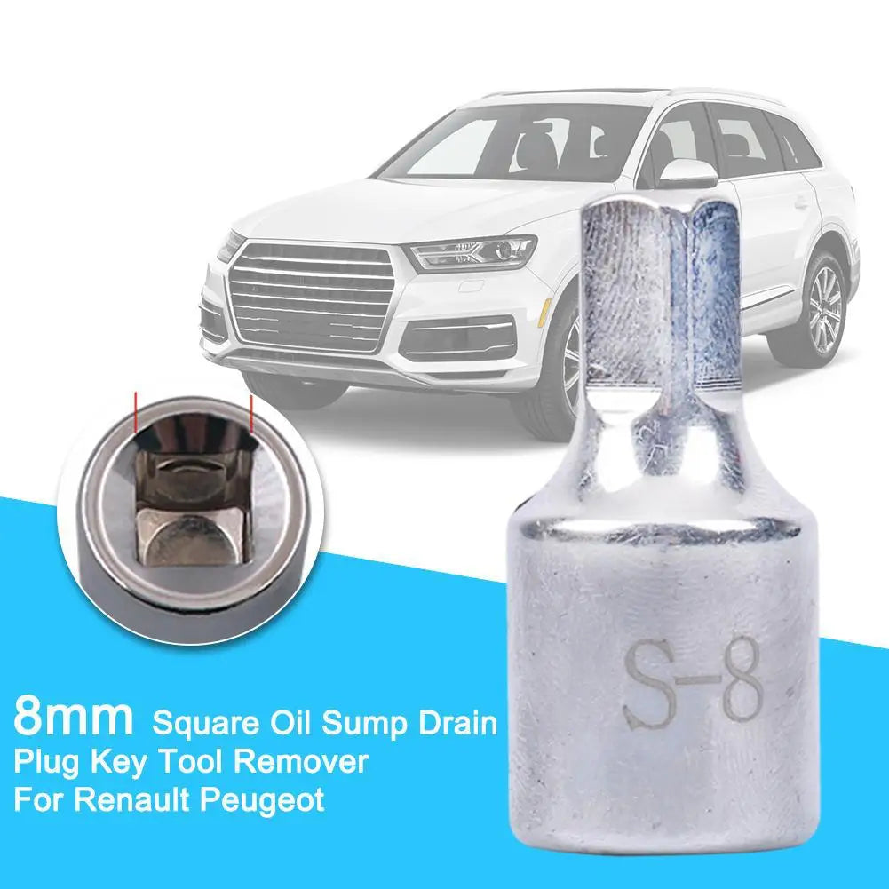 Professional 8mm Square Oil Sump Drain Plug Key Tool Remover Fit For Renault Peugeot Oil Pan Drain Screw Disassembly Tool Oasis Select