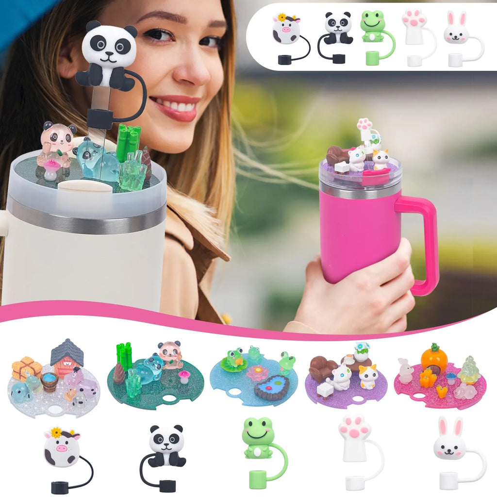 Accessories Charms Set Compatible with Stanley Trumbler 30oz/40oz, Stanley Cup Lid Accessories Charms & Silicone Straw Cover Cap Oasis Select