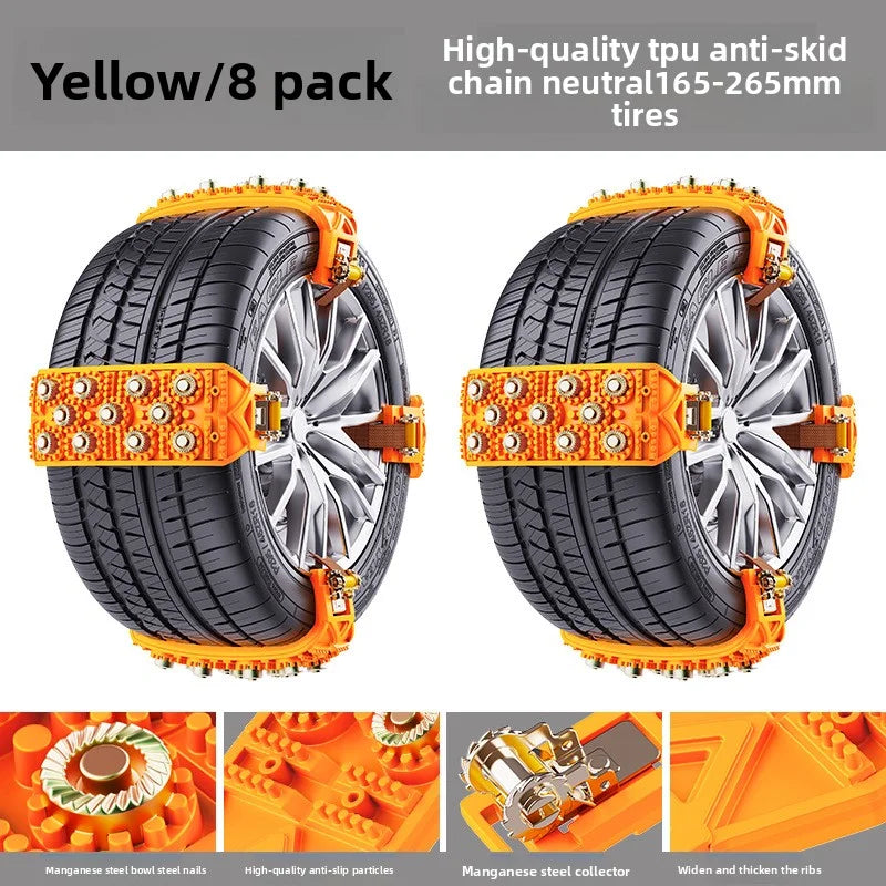Universal All-Terrain Snow Traction Chains for SUVs, Cars, and Off-Road Vehicles Without Tire Damage Oasis Select installation package 1