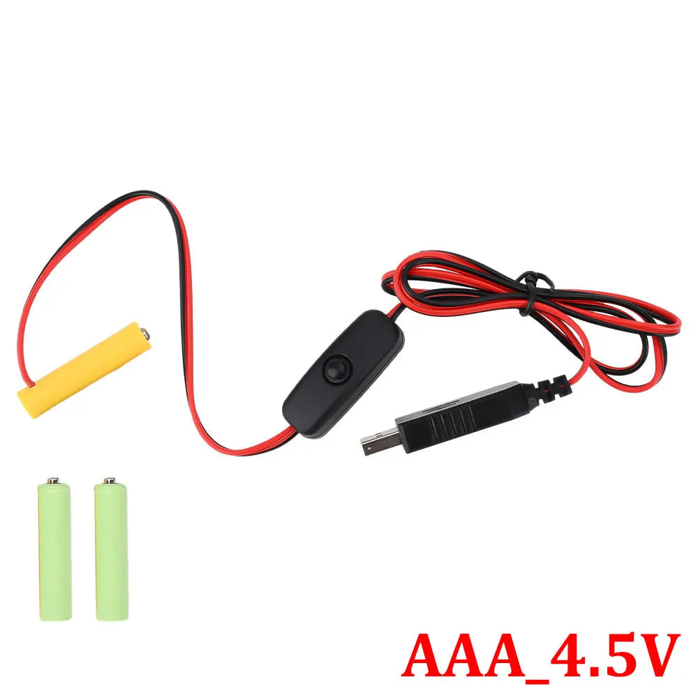 Universal 3/4.5/6V AA AAA Battery USB Power Supply Replaced AA/AAA Battery Replacement Cable for Clock Toy Light LED With Switch Oasis Select AAA-4.5V