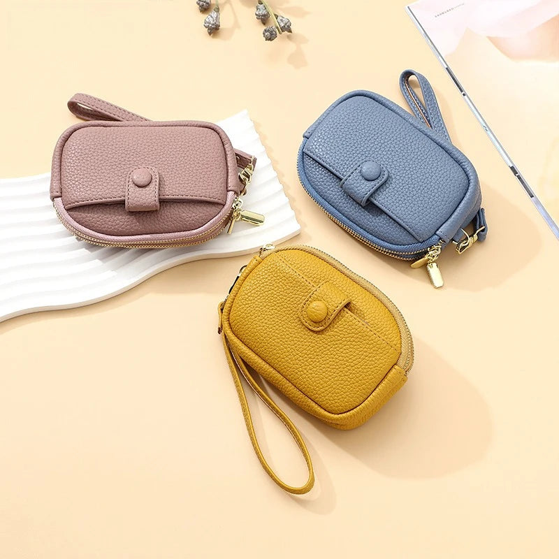 1pc New Mini Wallet for Women Large Capacity Double Zipper Storage Bag Multi Functional Small Wallet Oasis Select