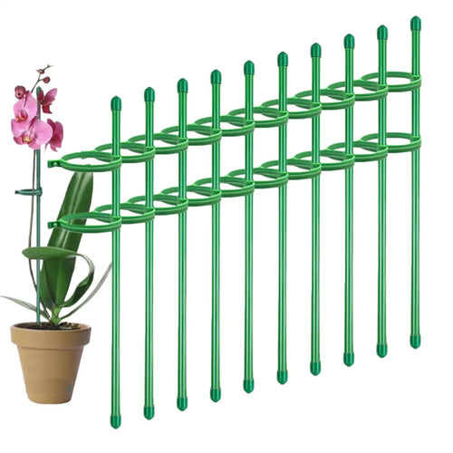 10Pcs Plant Supports Stakes Adjustable Flower Stand Sticks Reusable Plant Clips Bonsai Fixing Tool Flower Grow Holder Stakes Oasis Select