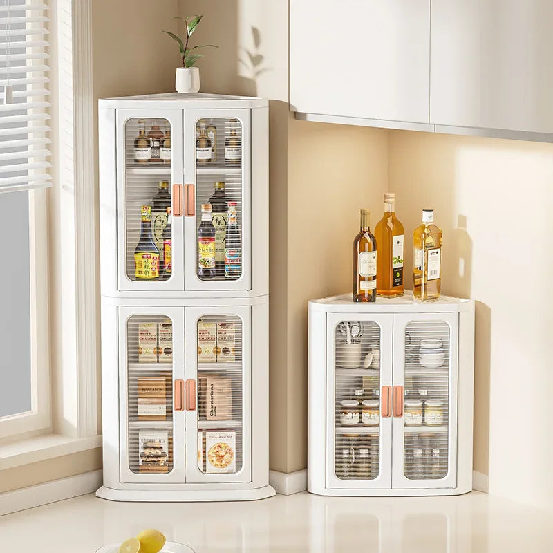 Multi-functional Storage cabinet Multi-layer living room locker Floor-to-ceiling plastic triangular dust rack Snack toy locker Oasis Select
