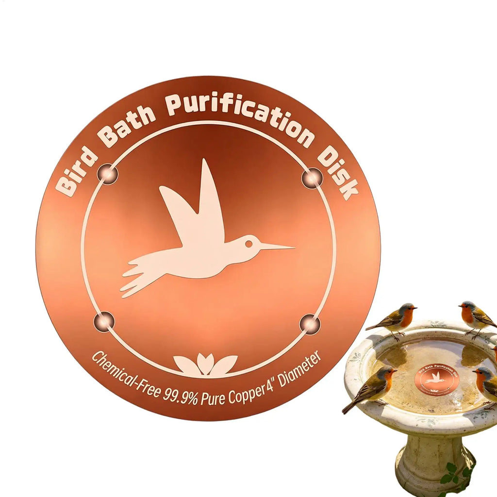 1PC Bird Bath Copper Disk Purification Disk Garden Outdoor Feeder Tray Cleaner Bird Bath Water Fountain Fishpond Lawn Backyard Oasis Select