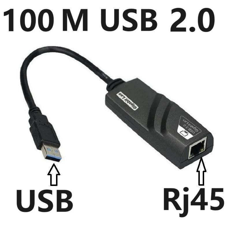 USB 3.0 2.0 Network Card Mini USB to RJ45 Ethernet Lan Adapter cable 10/100/1000Mbps for PC Macbook Windows Laptop Oasis Select 100M USB to RJ45