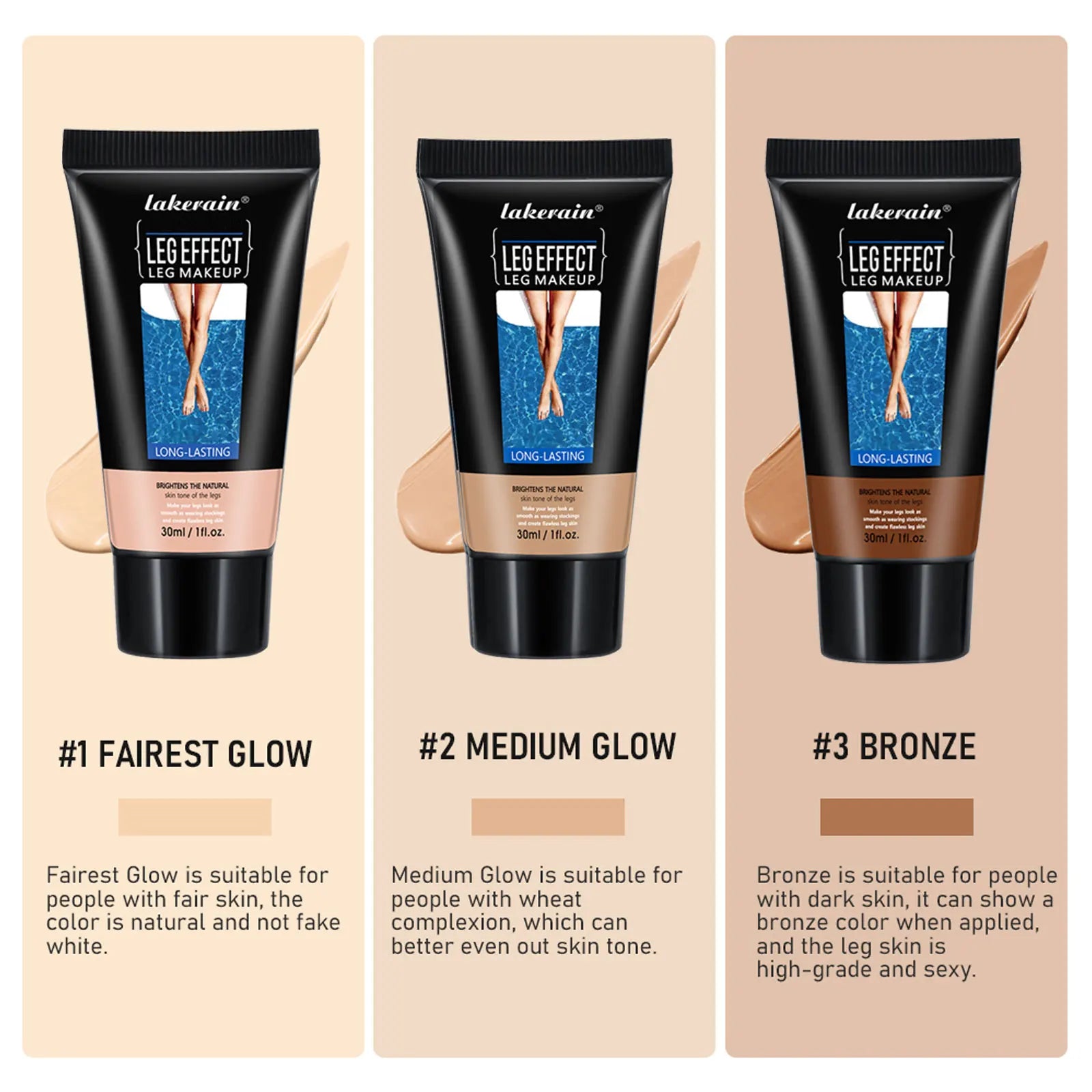 Leg Makeup Lotion Medium Shade Waterproof Non Transfer Easy Application Leg Foundation Cover Scars Varicose Vein Tattoo Flawless Oasis Select