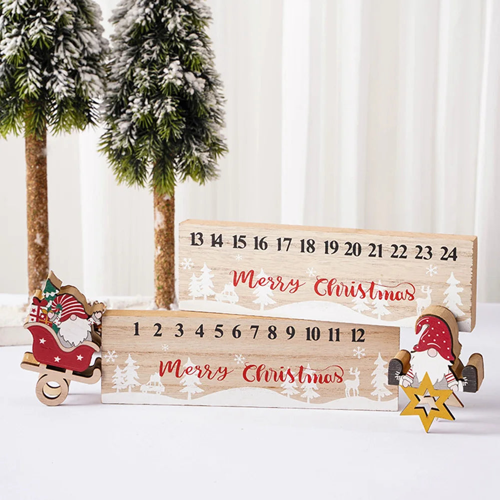 Wooden Santa Advent Countdown Calendar – Reusable Christmas Decor