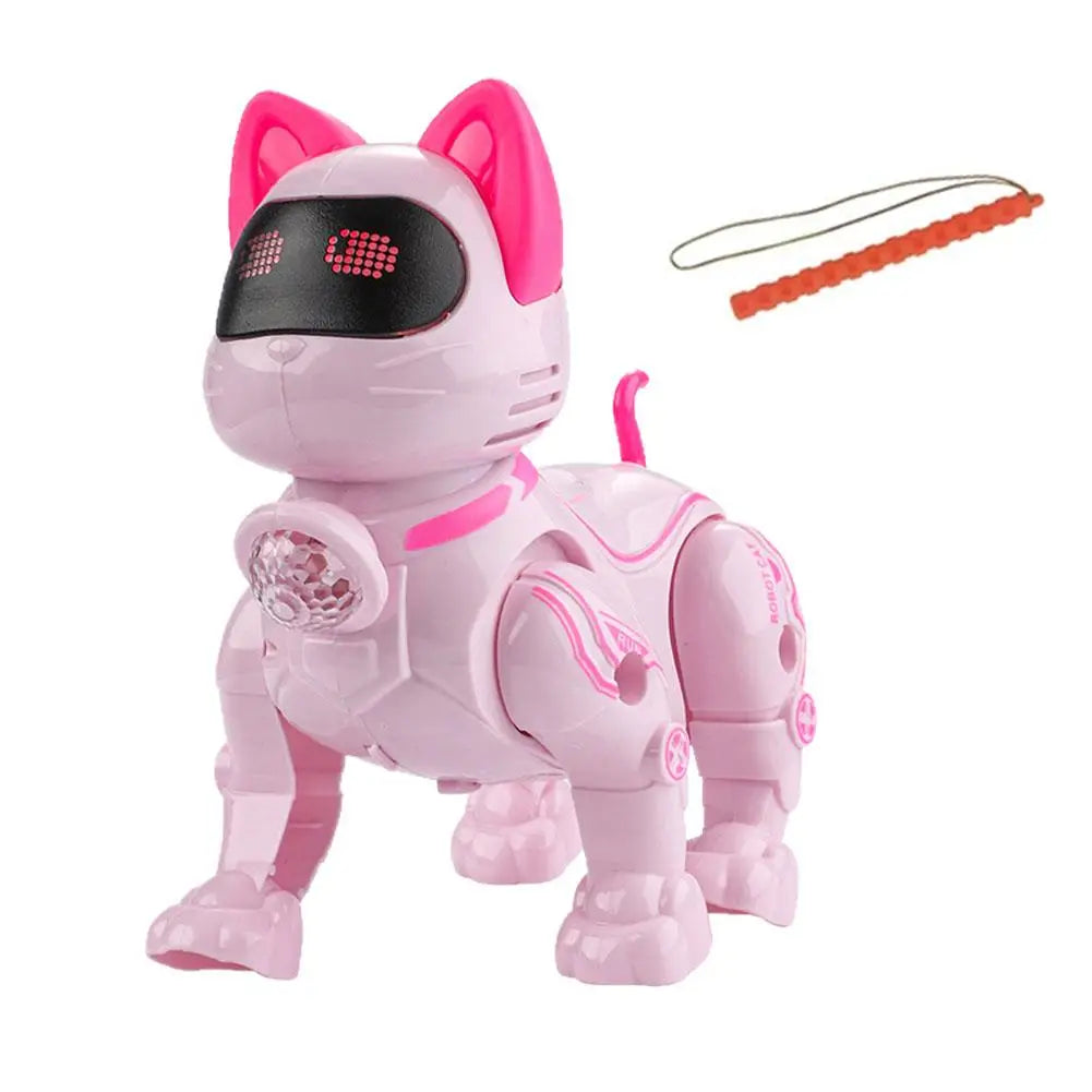 Electric Robot Cat Toy – Walking, Singing & Light-Up with Leash