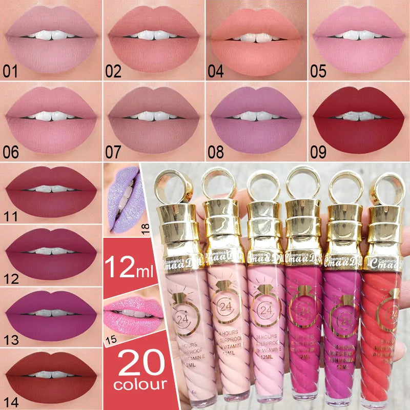 1 Pcs Matte Lip Gloss Waterproof Selection Spiral Glossy Lipstick Long-lasting Non-stick Cup Non-fading Exquisite Gift Oasis Select